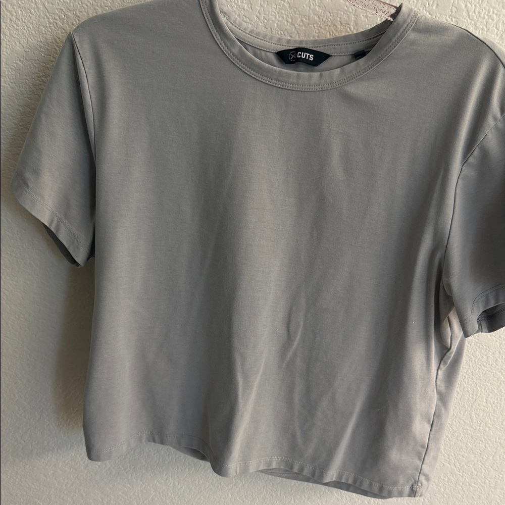 Cuts clothing Almost Friday Tee full length medium gray t shirt